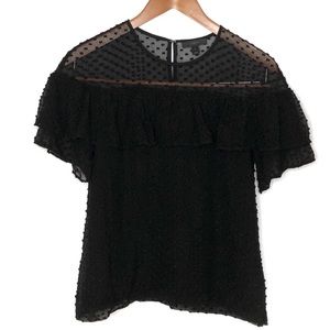 🖤 J Crew Swiss Dot Blouse Size 2